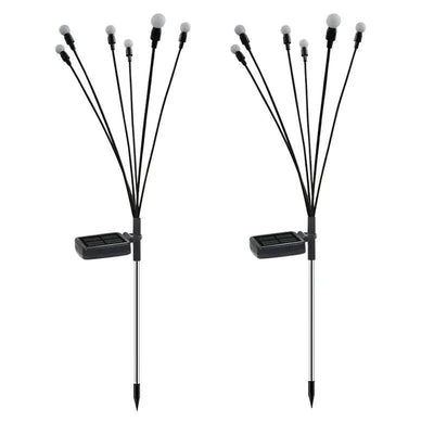 Solar LED Butterfly and Bee Firefly Garden Lights with colorful glowing butterflies on stakes for outdoor decoration at night