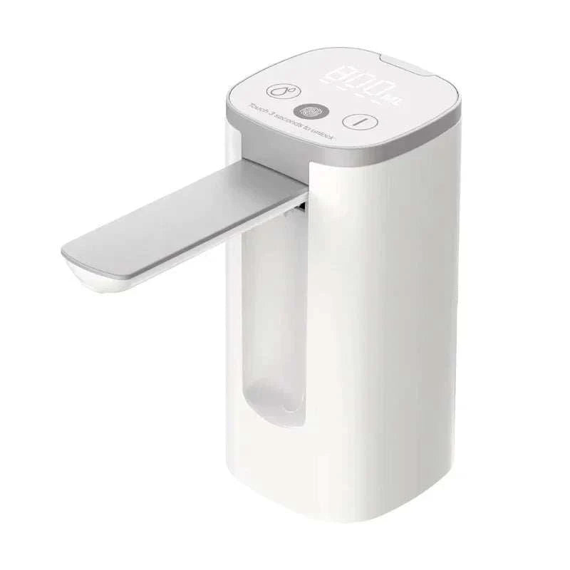 Smart Wine Preserver in white with digital touchscreen, USB rechargeable, compact ABS design