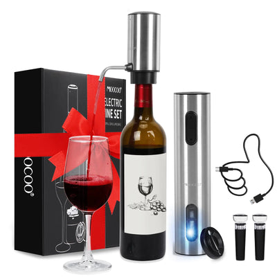 Wine Opener Electric Automatic Electric Corkscrew Rechargeable Foil Cutter Automatic  Vacuum Stoppers for Bar Stainless Steel